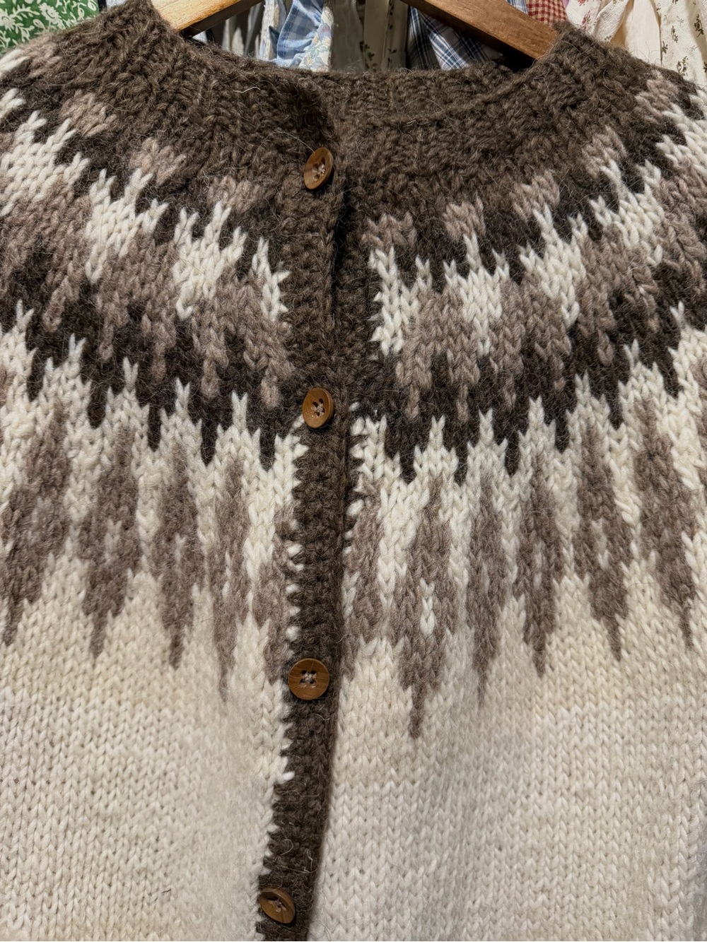 Western Vintage Hand Knitted Wool Cardigan Sweater